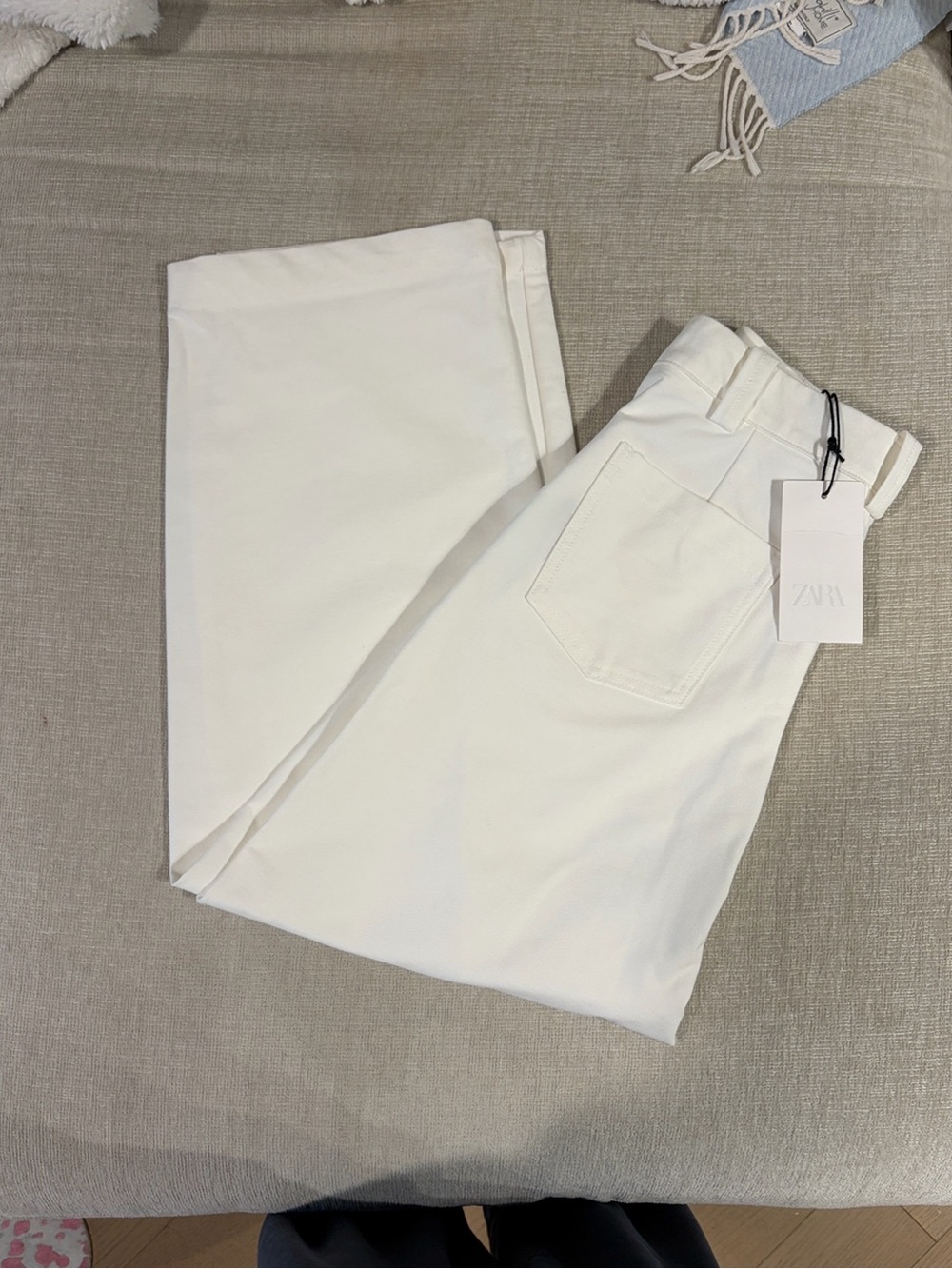 Zara Barrel Pants Ecru White Low Rise Mid Rise Trousers Women’s Sz XS NEW NWT - Picture 11 of 15